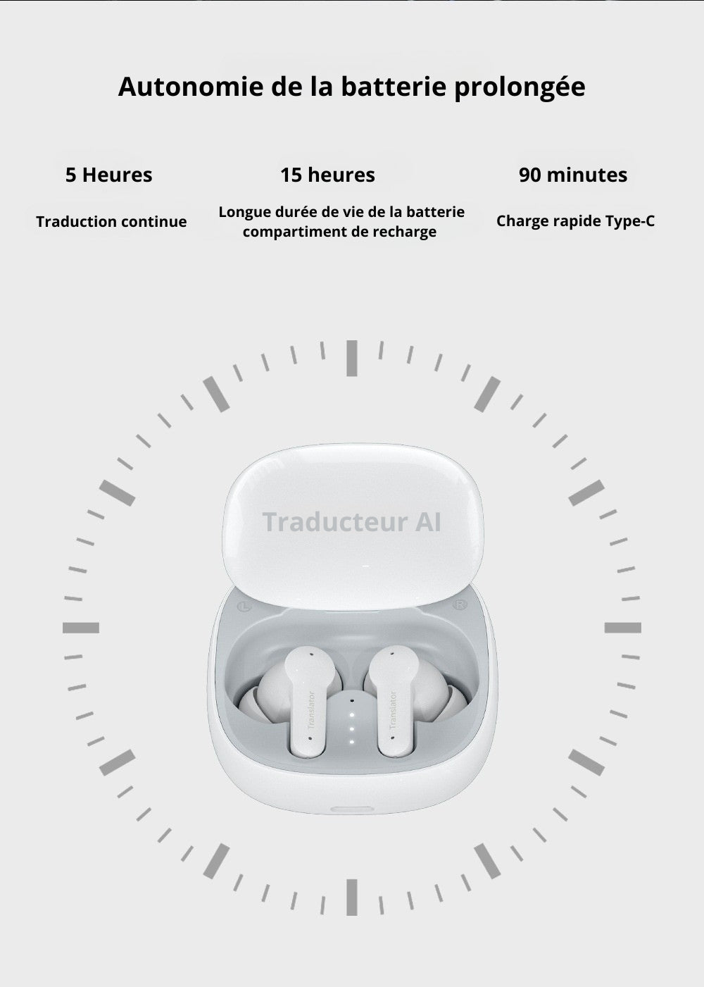 Traducteurs-écouteurs AI M3 Bluetooth intelligent prenant en charge 144 langues