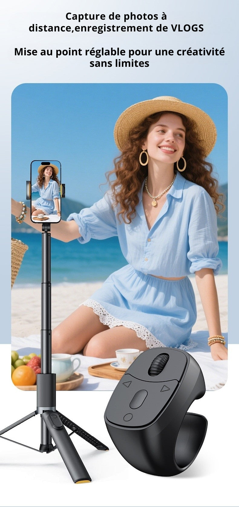 Bague connectée Bluetooth à roulette pour téléphone