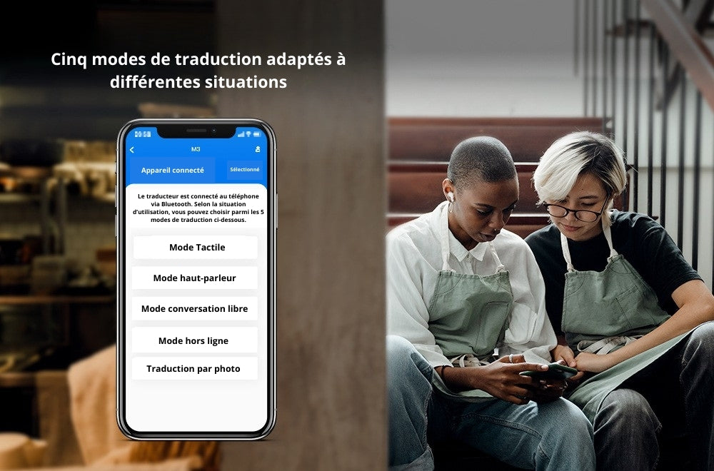 Traducteurs-écouteurs AI M3 Bluetooth intelligent prenant en charge 144 langues