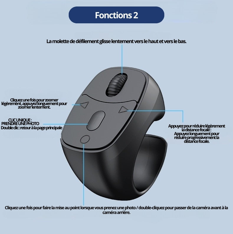 Bague connectée Bluetooth à roulette pour téléphone